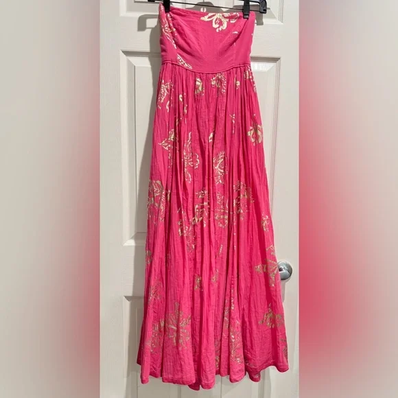 free people pink strapless dress Free People FP One Osiris Mini Dress Strapless Smocked Pull On Asymmetric New S